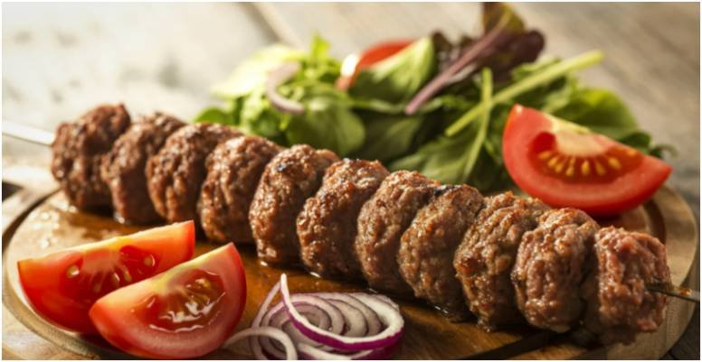 Lamb shish kebab grill tips